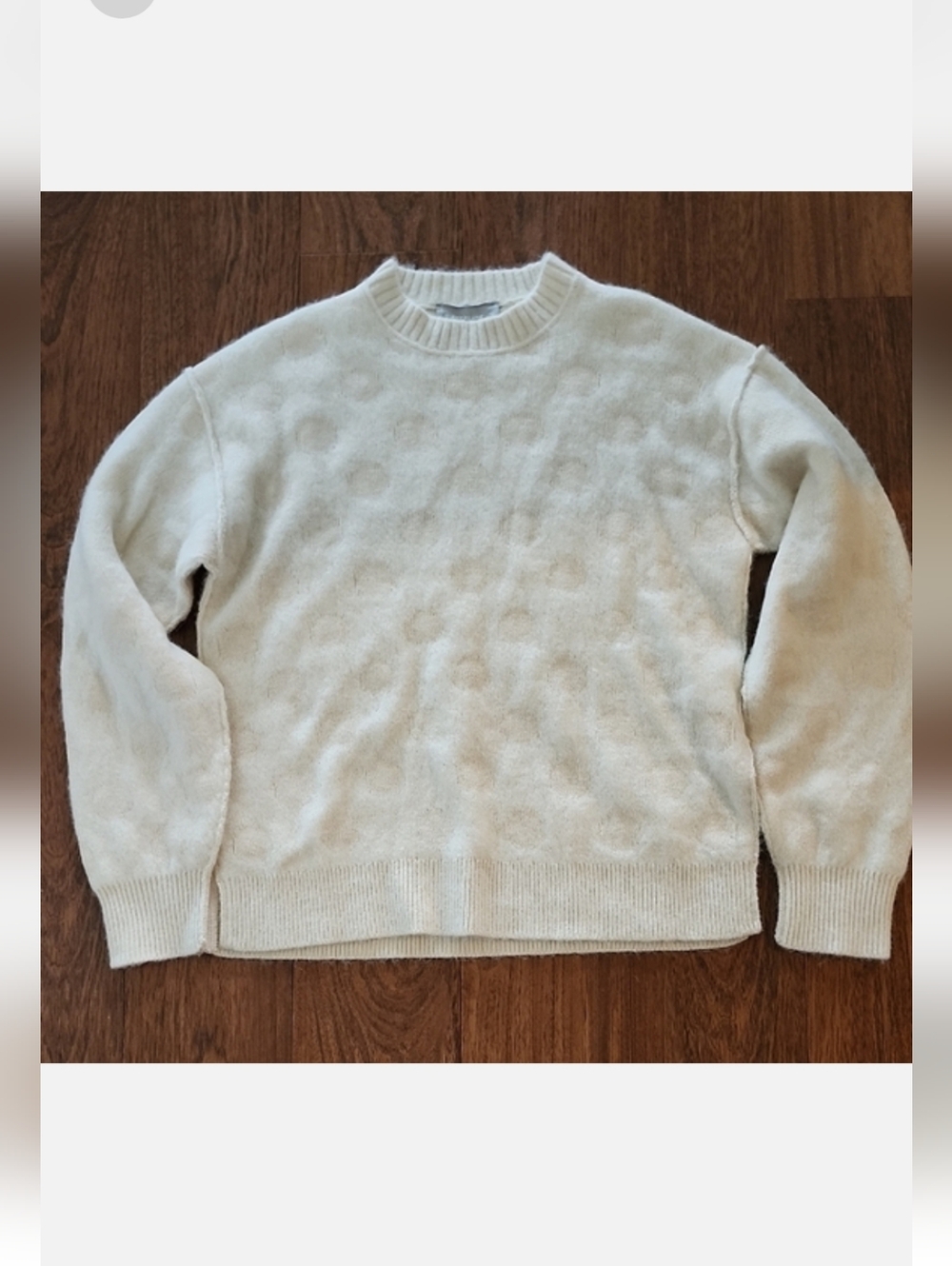 Everlane Alpaca Wool Blend Sweater XS Cream Textured Dot Soft Luxe Minimalist